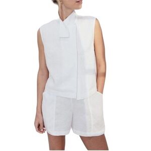 NWT Lunya Woven Linen Sleeveless Shirt Sincere White Size M Tank